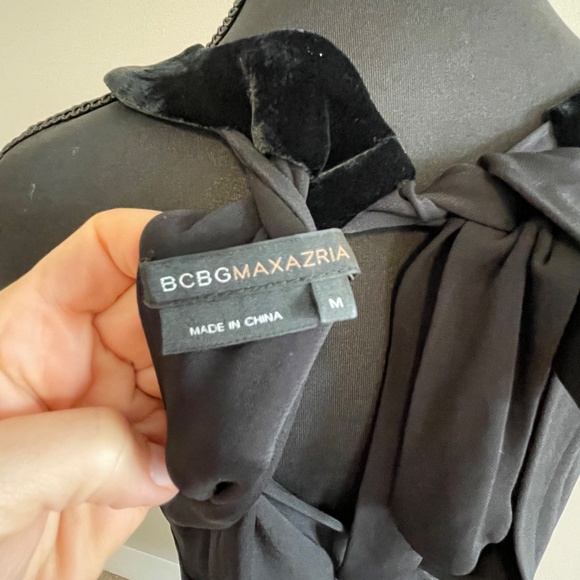 BCBGMaxazria Black Cocktail Dress - Bejeweled & Velvet Halter Neckline - Medium - Picture 11 of 13